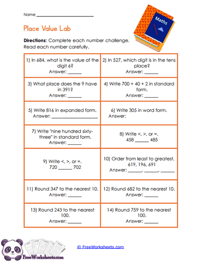 Number Sense Lab Worksheet