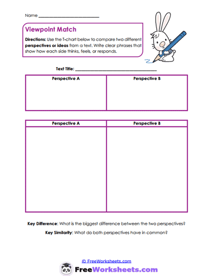 Viewpoint Match Worksheet