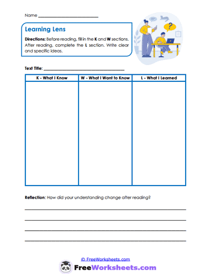 Learning Lens Worksheet