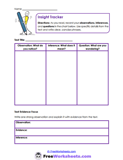 Insight Tracker Worksheet