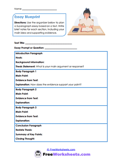 Essay Blueprint Worksheet