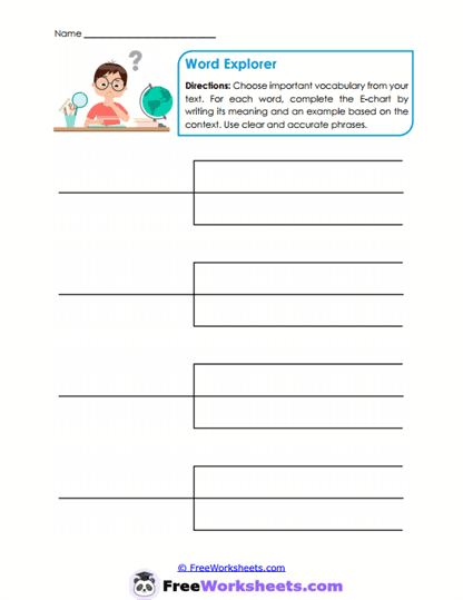Word Explorer Worksheet