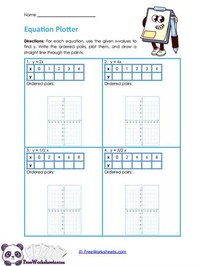 Equation Graphs Worksheet