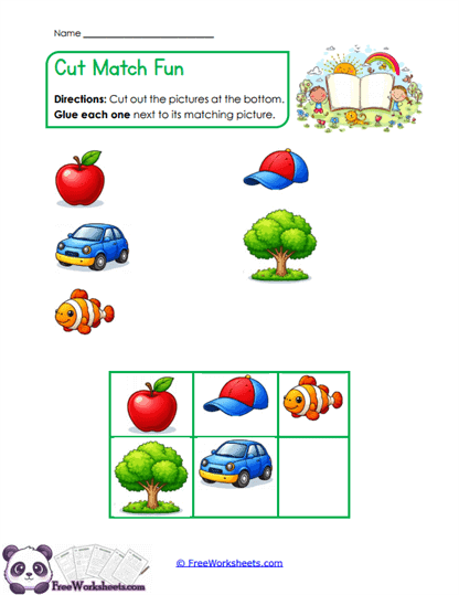 Cut Matching Worksheet