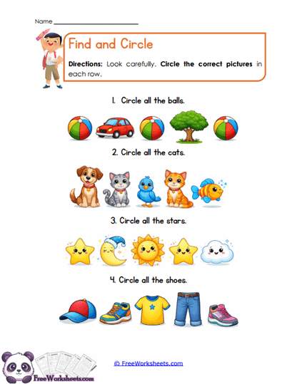 Circle Search Worksheet