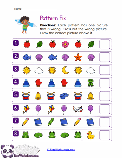 Pattern Repair Worksheet
