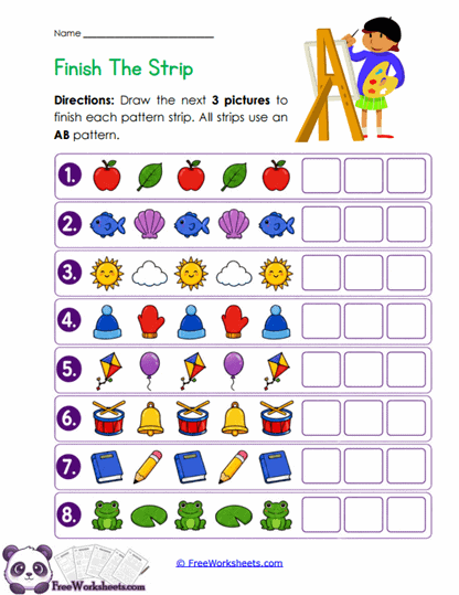 Pattern Strips Worksheet