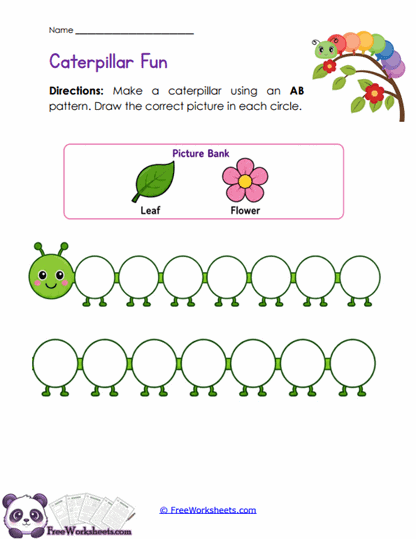 Caterpillar Chain Worksheet