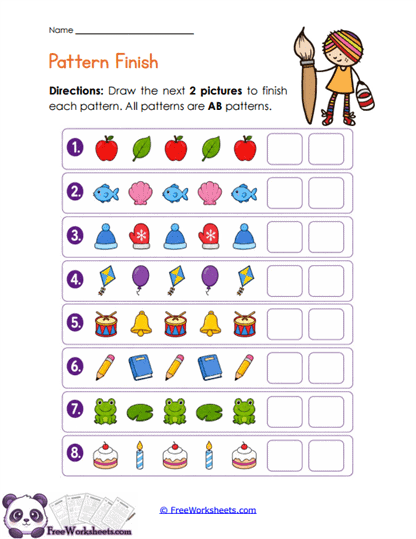 Pattern Finish Worksheet