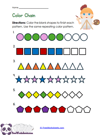 Color Patterns Worksheet