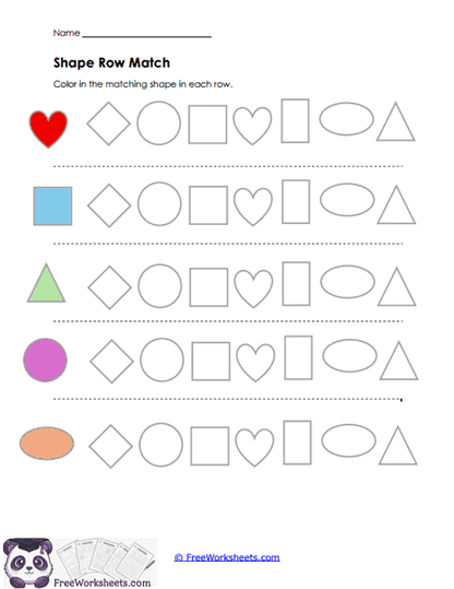 Shape Row Match Worksheet