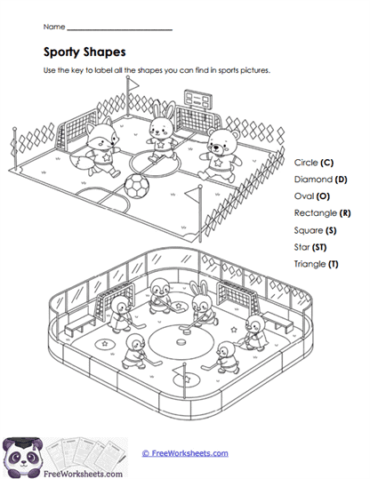 Sporty Shapes Worksheet