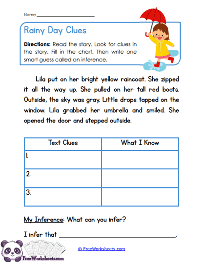 Rainy Inference Worksheet