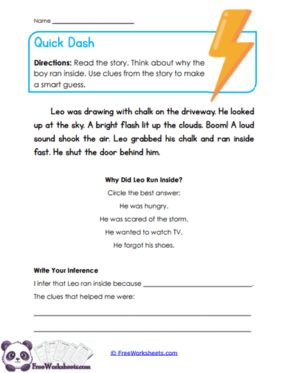 Storm Escape Worksheet