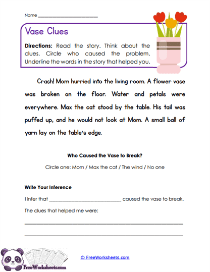 Vase Mystery Worksheet