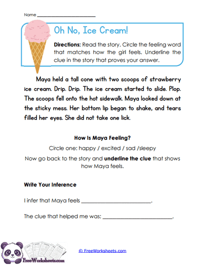 Feeling Clues Worksheet
