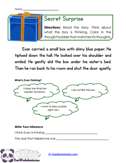 Surprise Clues Worksheet