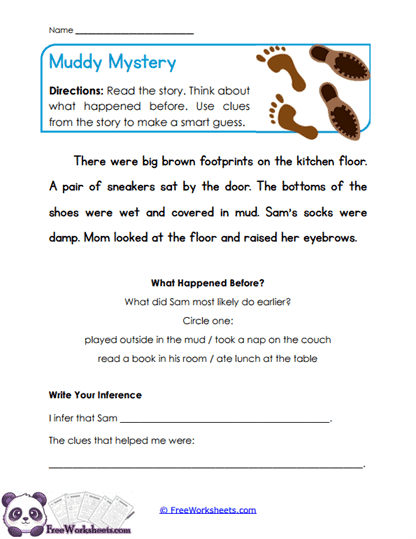 Muddy Clues Worksheet