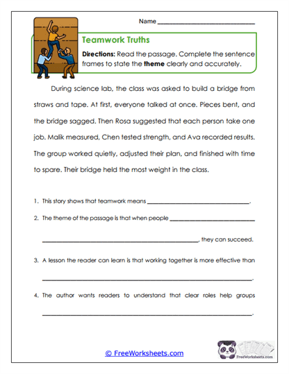 Teamwork Truths Worksheet
