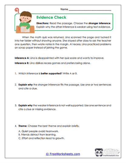 Evidence Check Worksheet
