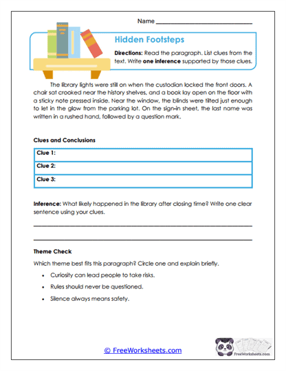 Hidden Footsteps Worksheet