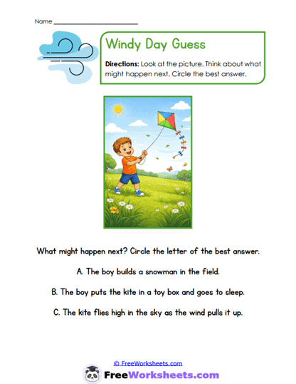 Windy Day Guess Worksheet
