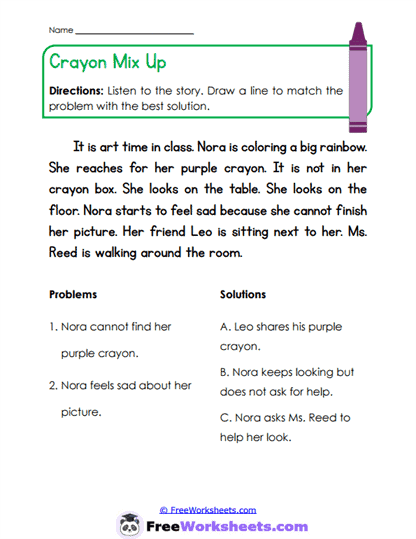 Crayon Trouble Worksheet