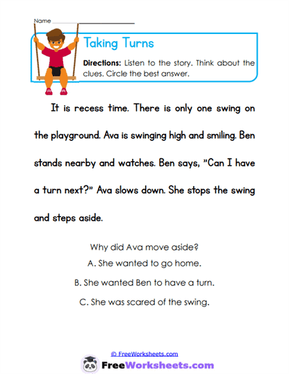 Sharing Turns Worksheet