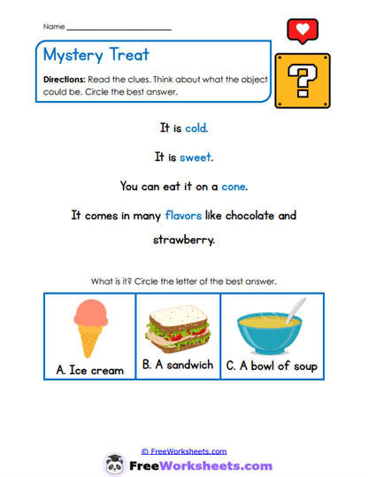 Missing Clue Worksheet