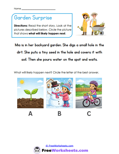 Garden Surprise Worksheet