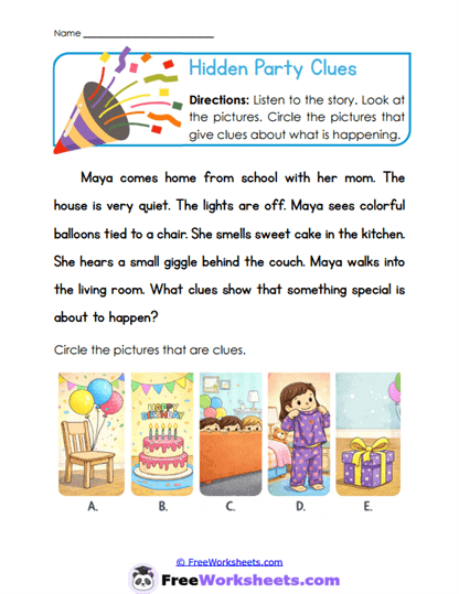 Party Hints Worksheet