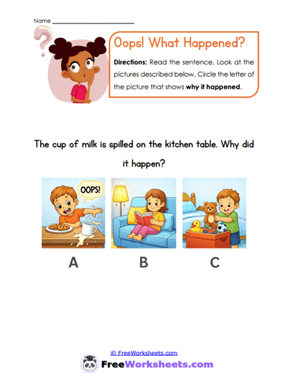 Oops! What Happened? Worksheet