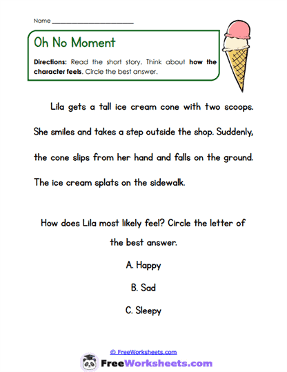 Oh No Moment Worksheet