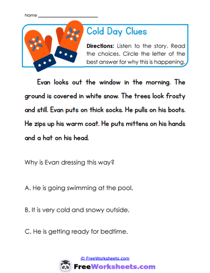 Winter Bundles Worksheet