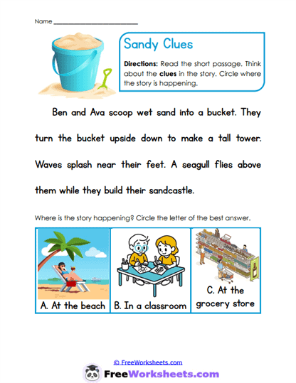Sandy Clues Worksheet