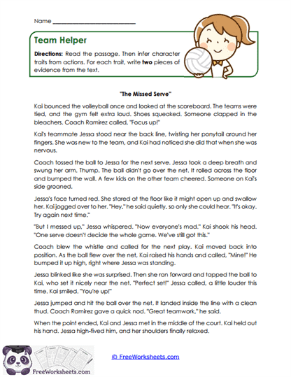 Team Helper Worksheet