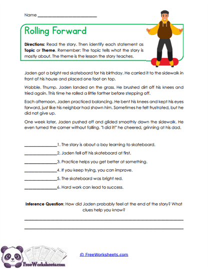 Rolling Forward Worksheet