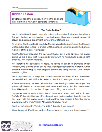 Hidden Lesson Worksheet