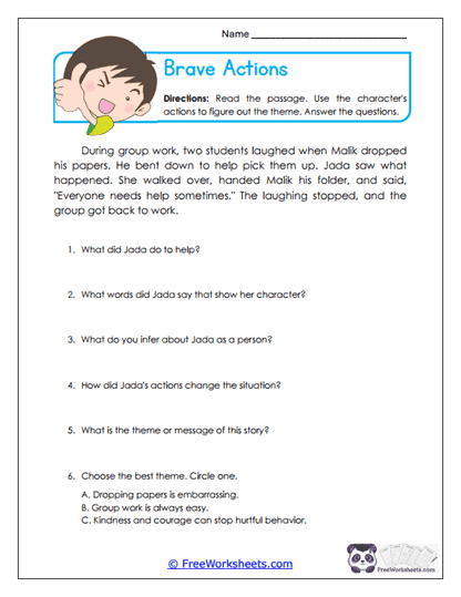 Brave Actions Worksheet