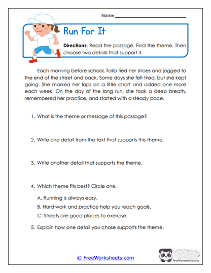 Run For It Worksheet