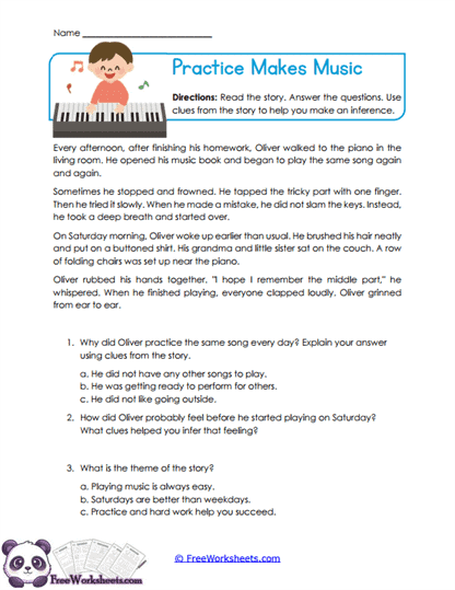 Practice Makes Music Worksheet