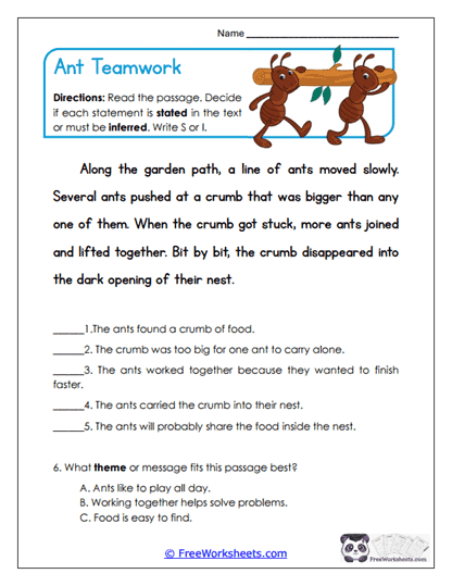 Inference and Theme Worksheet Collection