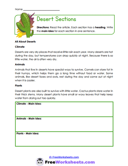 Section Signals Worksheet