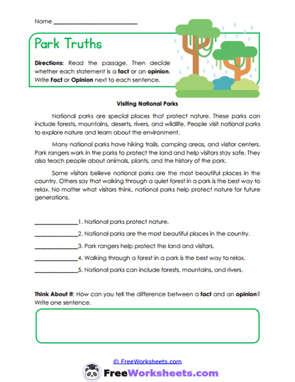 Fact Finder Worksheet