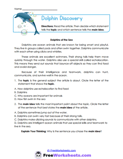 Ocean Insights Worksheet