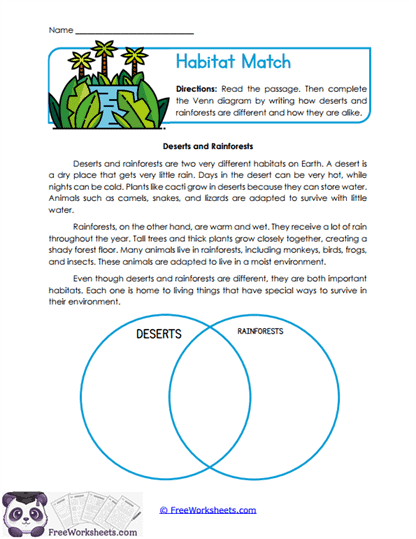 Habitat Match Worksheet