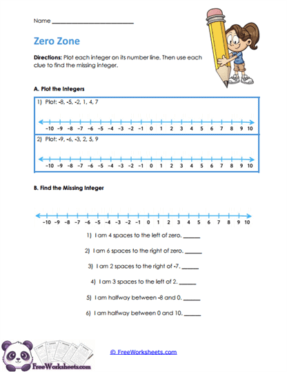 Integer Lines Worksheet