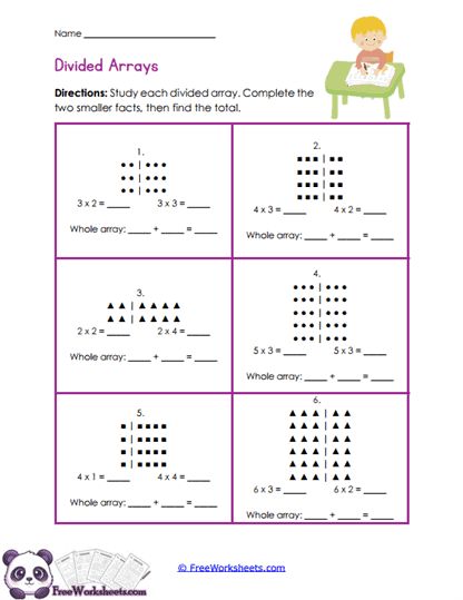 Split Array Strategy Worksheet