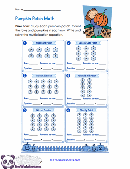 Pumpkin Array Patch Worksheet