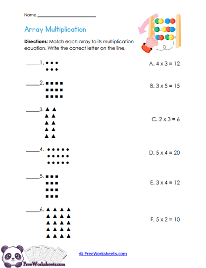 Array Match Worksheet